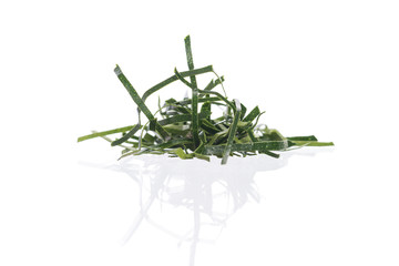 Sliced Bergamot leaf isolated on white