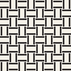 Trendy monochrome twill weave Lattice. Abstract Geometric Background Design. Vector Seamless Pattern.