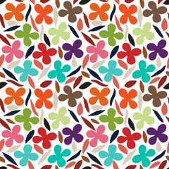 Flower seamless pattern 70s fashion style