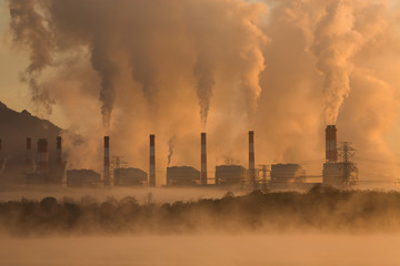 Chimney of a coal-fired power plant.