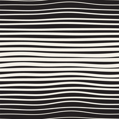 Vector seamless black and white hand drawn diagonal wavy lines pattern. Abstract freehand background design