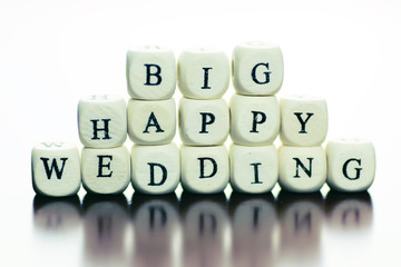 text wedding cube