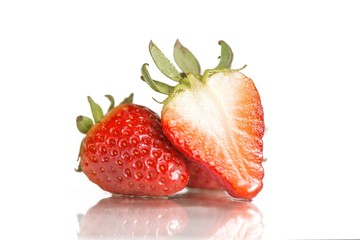 strawberry fruit isolated on white. strawberries