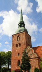 Fototapeta na wymiar Rassted Kirke from 1200 in Sakskøbing on the island Lolland. Denmark