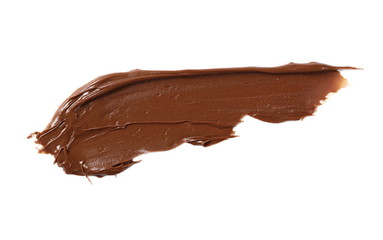 Cream chocolate spreading isolated on white background, with clipping path, top view