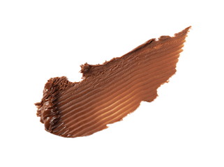 Cream chocolate spreading isolated on white background, with clipping path, top view
