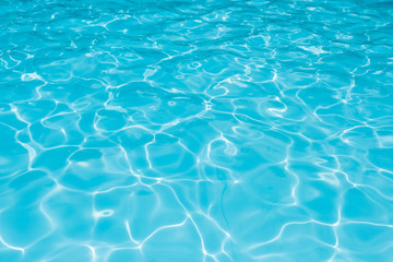 Naklejka na ściany i meble Beautiful ripple wave and blue water surface in swimming pool, Blue water surface for background