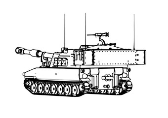 Obraz premium sketch of a tank vector.