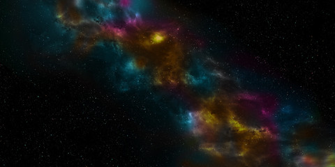 Fototapeta na wymiar Night sky with stars and nebula. Using for Space star background or space concept