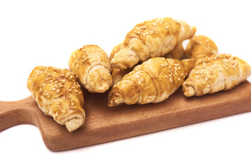 freshly baked tasty croissants