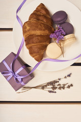 freshly baked tasty croissants