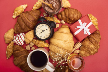 freshly baked tasty croissants