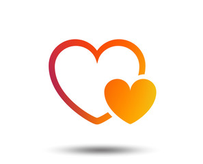 Hearts sign icon. Love symbol. Blurred gradient design element. Vivid graphic flat icon. Vector