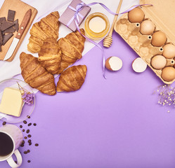 freshly baked tasty croissants