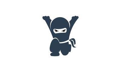 Ninja Kids Character Logo - obrazy, fototapety, plakaty