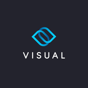Visual logo design template. Vision. Eye sign. Video control sign. Smart business solution.