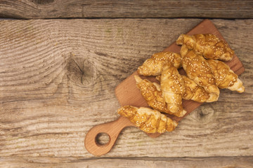 freshly baked tasty croissants