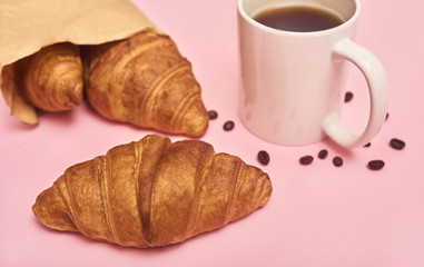 freshly baked tasty croissants