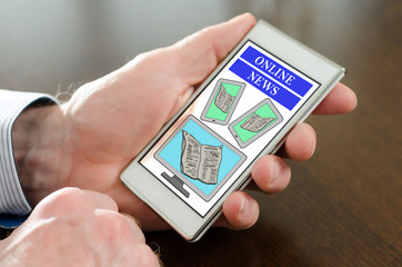 Online news concept on a smartphone