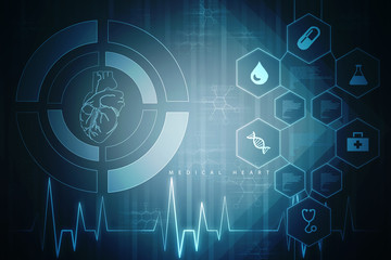 2d illustration  Anatomy of Human Heart 