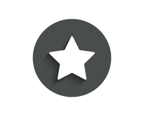 Star simple icon. Best rank sign. Bookmark or Favorite symbol. Circle flat button with shadow. Vector
