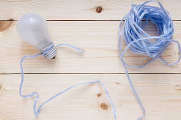 glass bulb for lamps - idea concept top view