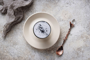 Black charcoal latte.  Detox drink.