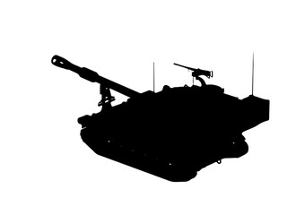 Fototapeta premium silhouette of the tank vector.