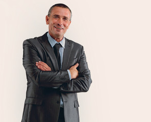 in full growth. portrait of modern business man.