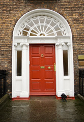 Fototapeta na wymiar Dublin Georgian red door
