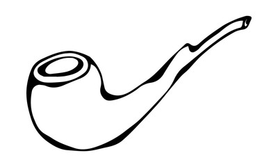 Smoking Pipe. Leprechaun Mascot Pipe. Saint Patricks Day Ireland Vector Illustration Hand Drawn. Savoyar Style Doodle.