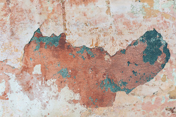 Old colored cracked wall, background, texture