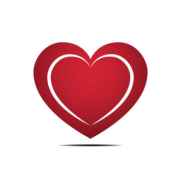 Heart love flat design icon vector illustration.