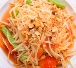 Papaya salad (Som tum) Top view