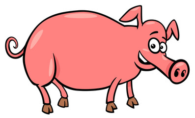 pig farm animal character cartoon illustration