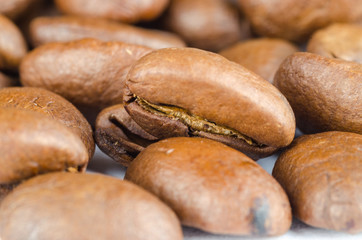 Coffee beans on table