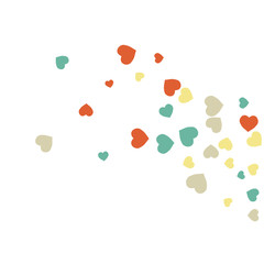 Vector Confetti Background Pattern.  Element of design.  Colored hearts on a white background
