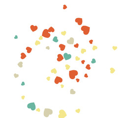 Vector Confetti Background Pattern.  Element of design.  Colored hearts on a white background