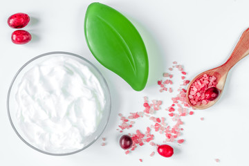 organic cosmetics with extracts of berries white background top 