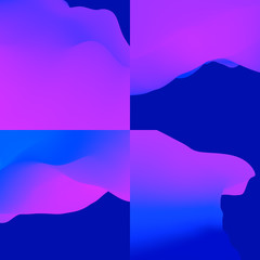 4 Abstract Backgrounds set. Vibrant ulrta violet gradient.