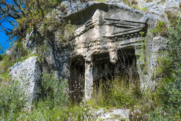 The rock grave of Deadala, Göcek, Turkey