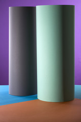 Abstract background of sheets of colored paper