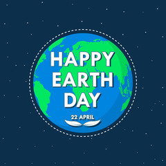 Globe Earth for 22 april. Vector illustration.