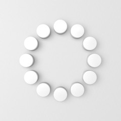 Circular frame with 12 white dots