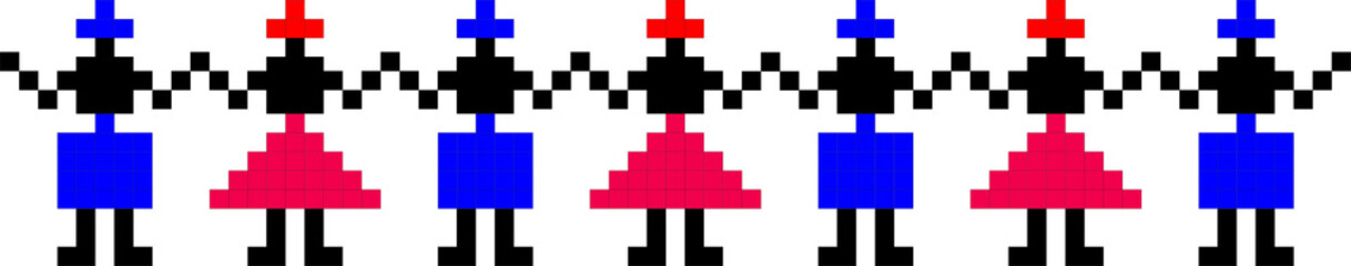 Traditional Romanian folk art knitted embroidery pattern