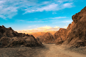 A view of the Death Valley at the Salt Mountain Range (Cordillera de la Sal), Atacama Desert, Northern Chile