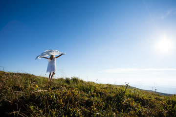 Fototapeta premium Unity of the girl with nature