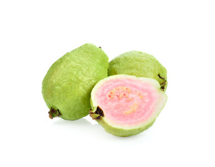 Fresh guava fruit on white background