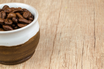 Cup with coffee beans