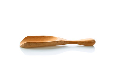 wood scoop on white background